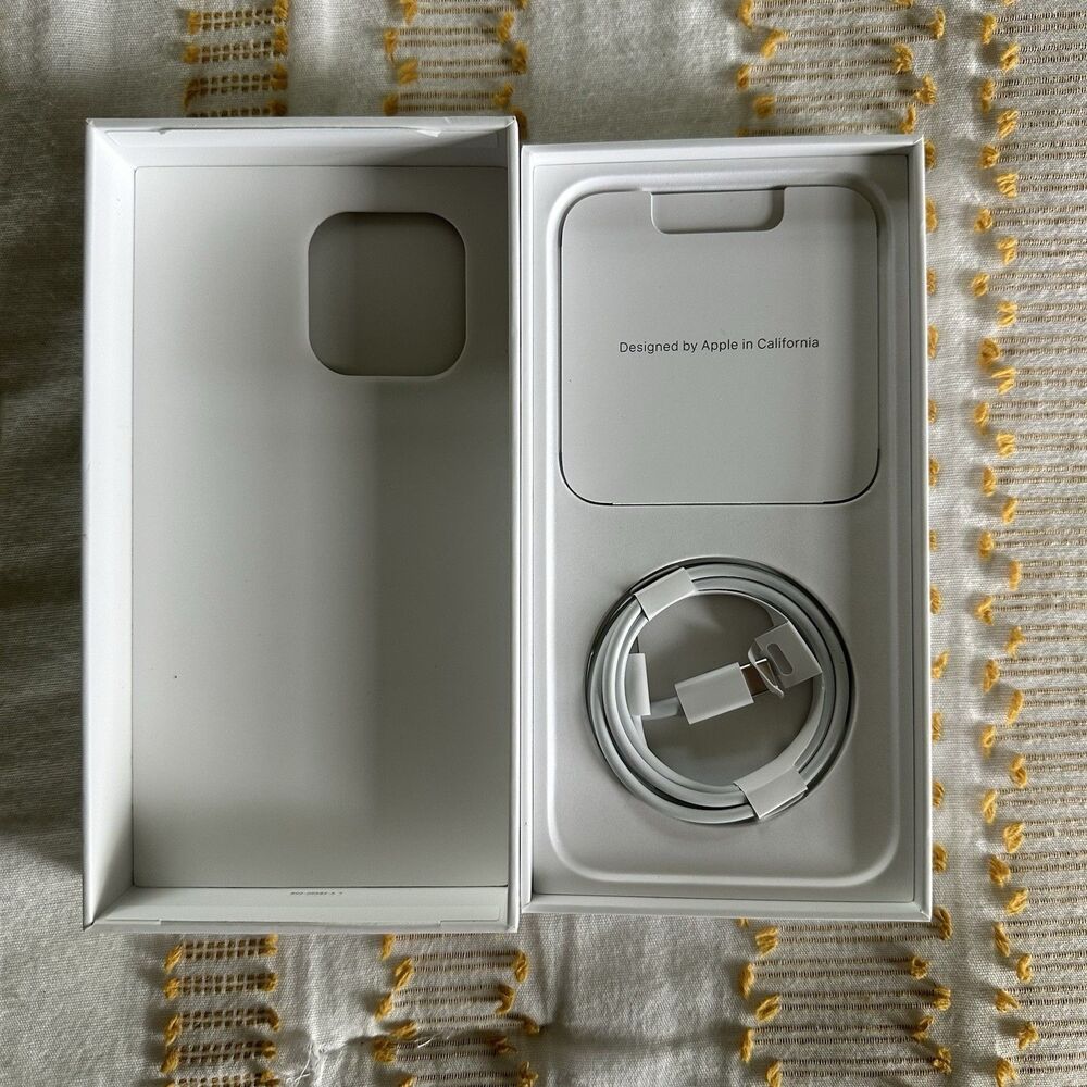 Original iPhone USB-C Charging Cable w/ iPhone 14 Pro Max Empty Box - NO PHONE